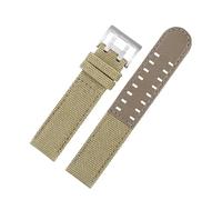 konsoo Leather Nylon Watch Band For Hamilton Khaki Field H760250/h77616533/h70605963 H68201993 Men Canvas Watch Strap, Khaki-silver, 22 mm