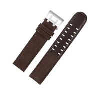 konsoo Leather Nylon Watch Band For Hamilton Khaki Field H760250/h77616533/h70605963 H68201993 Men Canvas Watch Strap, Brown-silver, 20mm