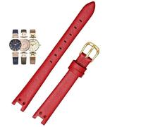 konsoo Leather Strap For Anne Klein ak1950/9442/9918/9168 Notch Watch Band Elegant Small Dial Retro Bracelet(Red-gold)