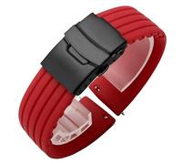 konsoo Natural silicone watch strap for Hamilton Khaki Navy Jazzmaster Field Classic watch band(Redb,18mm)
