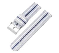 konsoo Nylon Strap For Blancpain X Collaboration Quick Release Replace Watch Band with Stainless Steel Buckle, Grey white blue silv, 22 mm