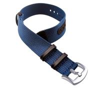 konsoo Watch Bracelet For Rolex Canvas Watchband For Hamilton Replacement Belts Nylon Patch Leather Strap For Omega(Blue-Round Buckle,22mm)