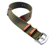 konsoo Watch Bracelet For Rolex Canvas Watchband For Hamilton Replacement Belts Nylon Patch Leather Strap For Omega(Green-Round Buckle,22mm)
