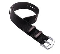 konsoo Watch Bracelet For Rolex Canvas Watchband For Hamilton Replacement Belts Nylon Patch Leather Strap For Omega, Black-Round Buckle, 20mm