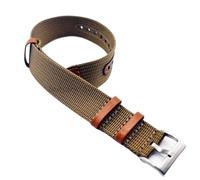 konsoo Watch Bracelet For Rolex Canvas Watchband For Hamilton Replacement Belts Nylon Patch Leather Strap For Omega, Brown, 22 mm