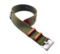 konsoo Watch Bracelet For Rolex Canvas Watchband For Hamilton Replacement Belts Nylon Patch Leather Strap For Omega(Green,22mm)