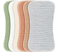 Konssy Muslin Baby Burp Cloths Sets for Unisex- 6 Pack Large 100% Cotton Burping Clothes for Newborn, Baby Girls and Boys
