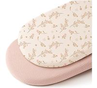 Konssy Muslin Bassinet Sheets for Baby Girl Boy, 2 Pack Soft Breathable Baby Bassinet Mattress Sheets Fit for Hourglass Oval Cradle, Moses Basket Rectangle Mattress (Floral, Pink)