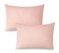 Konssy Muslin Toddler Pillowcase for 13x18 Pillow, 2 Pack Soft & Breathable Cotton Toddler Pillow Case, 100% Cotton Travel Pillow Covers for Baby Kids (Pink)