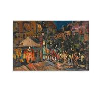 Konstantin Alexeevich Korovin's 1904 Paris By Night - Impressionist Cityscape Poster for Wall Decor Decorative Painting Canvas Wall Art Living Rooms Bedroom Painting Unframe 20x30inch(50x75cm)