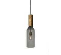 Konsthantverk Fenomen Narrow Pendant - Smoke-coloured Glass & Brass