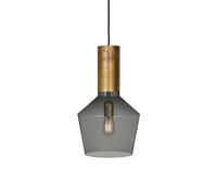 Konsthantverk Fenomen Wide Pendant - Smoke-coloured Glass & Brass