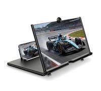 Konstreet for Mobile Phone Screen Magnifier, Screen Amplifier 3D HD Screen Projector with Foldable Stand, for Watching Movies, Games and Read, Compatible with All Phones (Black, 16 Inches)