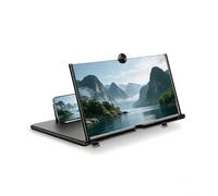 Konstreet for Mobile Phone Screen Magnifier, Screen Amplifier 3D HD Screen Projector with Foldable Stand, for Watching Movies, Games and Read, Compatible with All Phones (Black, 14 Inches)