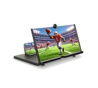 Konstreet for Mobile Phone Screen Magnifier, Screen Amplifier 3D HD Screen Projector with Foldable Stand, for Watching Movies, Games and Read, Compatible with All Phones (Black, 12 Inches)