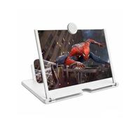 Konstreet for Mobile Phone Screen Magnifier, Screen Amplifier 3D HD Screen Projector with Foldable Stand, for Watching Movies, Games and Read, Compatible with All Phones (White, 14 Inches)