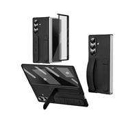 Konstreet for Samsung Galaxy Fold 7 Case with Handheld Strap Frame Screen Protector Full Body Drop Protection Hidden Kickstand Black