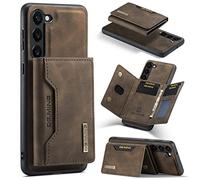 Konstreet for Samsung Galaxy S23 2 in 1 Detachable Card Bag Wallet Case Durable Leather Wallets Magnetic Card Holder 8 Card Slots 1 Small Cash Holder RFID Blocking Brown