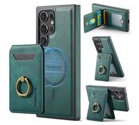 Konstreet for Samsung Galaxy S24 2 in 1 Detachable Card Bag Wallet Case Durable Leather Wallets Magnetic Card Holder 4 Card Slots Ring Stand RFID Blocking Purple