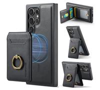 Konstreet for Samsung Galaxy S24 2 in 1 Detachable Card Bag Wallet Case Durable Leather Wallets Magnetic Card Holder 4 Card Slots Ring Stand RFID Blocking Purple