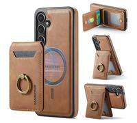 Konstreet for Samsung Galaxy S24 2 in 1 Detachable Card Bag Wallet Case Durable Leather Wallets Magnetic Card Holder 4 Card Slots Ring Stand RFID Blocking Purple