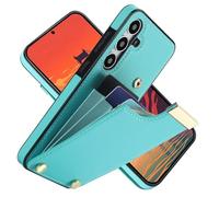Konstreet for Samsung Galaxy S25 Plus Wallet Case with Card Holder Slots Stylish with Secure Metal Clasp and Kickstand Shockproof PU Leather Protective Cover- Green
