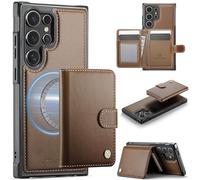 Konstreet for Samsung Galaxy S25 Ultra Plus Case with 2-in-1 Detachable Magnetic Wallet with 5 Card Slots Compatible with MagSafe and RFlD Blocking Kickstand and Wireless Charging- Purple