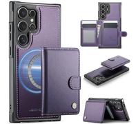 Konstreet for Samsung Galaxy S25 Ultra Plus Case with 2-in-1 Detachable Magnetic Wallet with 5 Card Slots Compatible with MagSafe and RFlD Blocking Kickstand and Wireless Charging- Brown