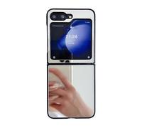 Konstreet for Samsung Galaxy Z Flip 5 Mirror Case, Glossy Hard Silver Plating Cut Women Girls Makeup Mirror Shockproof Camera Full Protection