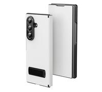 Konstreet for Samsung Galaxy Z Fold 7 Case Maghetic Flip Folding Phone Cover with Kickstandtand Durable Leather Retro Luxury Business Style Full Body Hinge Protective Slim - White
