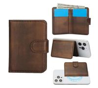Konstreet for Strong Magnetic PU Leather Wallet - Compatible with MagSafe Any Phone Case and Device with 3 Card Slots and 1 Cash Slot Stand and RFID Blocking, Brown