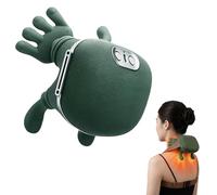 Konstreet Heated Neck Massager Portable Shiatsu Neck and Back Massager Human Hand-Like Design Deep Massage Pain Relief Muscle Relaxation Electric Neck and Back Massager (Green)