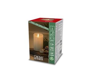 Konstsmide 1884-185 LED Real Wax Candle Cream White with 4 Hour and 8 Hour Timer 1 Warm White Diode Battery Operated Indoor