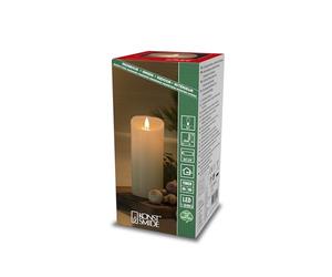 Konstsmide 1886-185 LED Real Wax Candle Cream White with 4 Hour and 8 Hour Timer 1 Warm White Diode Battery Operated Indoor