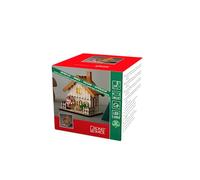 Konstsmide 3233-100 LED Wooden House “Christmas Scene” with Orange Roof Christmas Light/Indoor Use (IP20)/4 Warm White Diodes/Battery Operated: 3 x AA 1.5V (excl.), 12.0 cm*1.0 cm*12.0 cm