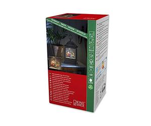 Konstsmide 4351-000 LED Snow Globe Lantern Santa and Reindeer Scene/Warm White Diode/Transformer or Battery 3xC 1.5V (excl.)/5 Hour Timer/Water Filled, Brown, 25.0 cm*8.5 cm*17.5 cm