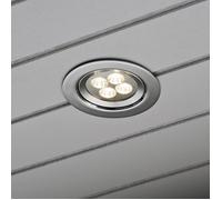 Konstsmide 4W High Powered LED Soffit Recessed Fixed Downlight - Satin Chrome
