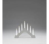 Konstsmide 7 Led Bulb Candlestick Wood Matt Grey Battery Operated
