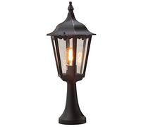 Konstsmide 7214-750 Firenze Post Outdoor Light/ 1 x 100 W E27 Max Bollard/Clear Glass/Aluminium/ IP43/ Outside Light Matt Black