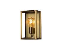Konstsmide 7348-800 Carpi Box Outdoor Wall Light Mains Powered/W: 18cm D: 13.5cm H: 30cm / 1 x 60 W E27 Max Wall Lamp/Clear Glass/Steel / IP44 / Outside Light Black Brass