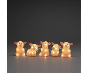 Konstsmide Acrylic Light Set Cute Pigs, Pink, 5Pcs/set, 5X8 Led, Ip44