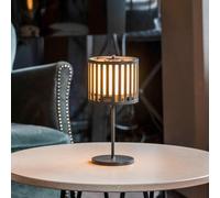 Konstsmide Bottle LED table lamp, black, aluminium, IP54, dimmable, CCT