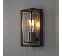Konstsmide Brindisi outdoor wall light, motion detector, black, IP54