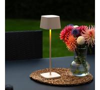 Konstsmide Capri LED rechargeable table lamp, height 36 cm, sand-coloured, IP54