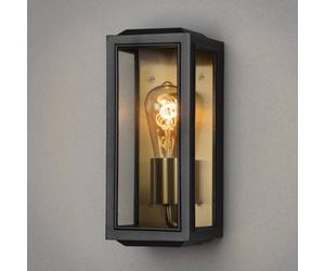 Konstsmide Carpi outdoor wall lamp, black, width 12.5 cm