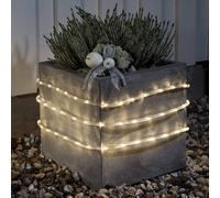 Konstsmide Christmas 6m outdoor LED rope light with sensor, 96 bulbs, warm white, battery-powered