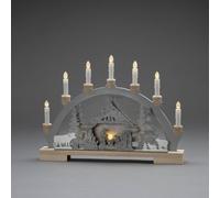 Konstsmide Christmas Crib LED candle arch made of wood, battery