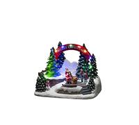 Konstsmide Christmas Decorations LED Scene, with Music, Battery Operated or USB, Indoor, Black Cable, PVC Polyresin, Resin, Multi Coloured