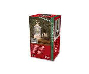 Konstsmide Christmas Decorations LED Snow Globe, Christmas Market, Water-Filled, with 5-Hour Timer, Battery Operated and USB, Indoor, 3 x C 1.5 V (not Included), White