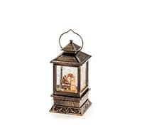 Konstsmide Christmas Decorations LED Snow Globe Lantern “Santa and Children Scene", Water Filled/Water Spinner/Indoor Use (IP20)/Battery Operated 3xC 1.5V (excl.) / Lantern